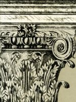 ZOFFANY INTAGLIO CAPITAL - STONE/CHARCOAL WALLPAPER