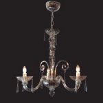 3 BRANCH CLEAR CHANDELIER