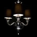 SMOKED GLASS 3 BRANCH CHANDELIER