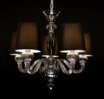 SMOKED GLASS CHANDELIER 5 BRANCH