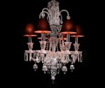 6 BRANCH CLEAR GLASS CHANDELIER
