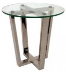 MIRRORED ROUND DECO SIDE TABLE