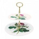 ROY KIRKHAM BONE CHINA | ROSA REDOUTE TWO TIER CAKE PLATE