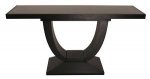 BLACK GLASS TOP SHAPED CONSOLE TABLE