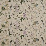 GP & J BAKER ORIENTAL BIRD EMBROIDERY LINEN   FABRIC