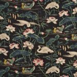GP & J BAKER HERON & LOTUS FLOWER TEXTURE FABRIC