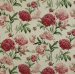 COLEFAX AND FOWLER PEONIES FABRIC RED GREEN