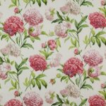 COLEFAX AND FOWLER PEONIES FABRIC PINK LEAF
