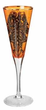 DARTINGTON CRYSTAL LLB FABULOUS FLUTES FLAMBOYANT (ORANGE)