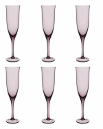 DARTINGTON CRYSTAL AURA 6 MULBERRY FLUTES