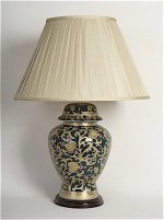 ALEXANDERS  GOLD ARABESQUE/GREEN TEMPLE JAR LAMP
