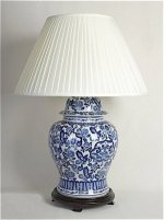 ALEXANDERS  CHELSEA BLUE FLORAL TEMPLE JAR LAMP
