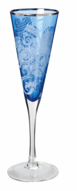 DARTINGTON CRYSTAL LLB FABULOUS FLUTES ORMOLU (BLUE)