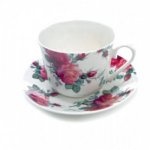 ROY KIRKHAM BONE CHINA | ENGLISH ROSE CHINTZ CHATSWORTH CUP & SAUCER