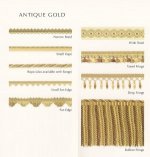 COLEFAX AND FOWLER PAVILION TRIMMINGS ANTIQUE GOLD