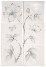 MARLBOROUGH TILES BOTANICAL ETCHINGS CLEMATIS & PASSION FLOWER TILES