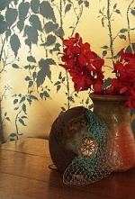 Borderline Floral Storm Blue Wallpaper