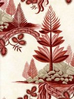 ZOFFANY FIR TREES - RED WALLPAPER
