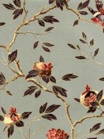 ZOFFANY MANCHU : SAGE : GREY WALLPAPER