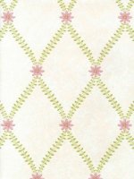 ZOFFANY STARFLOWER : PINK : GREEN WALLPAPER