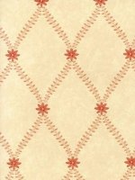 ZOFFANY STARFLOWER : RED : GOLD WALLPAPER