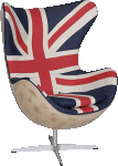 Hirshorn Chair Vintage Union Jack Denim