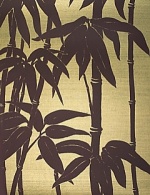 Borderline Japanese Bamboo Dark Brown Wallpaper