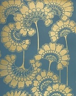 Borderline Japanese Floral stormy seas Wallpaper