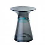 DARTINGTON CRYSTAL LITTLE BLACK DRESS MEDIUM BELTED VASE WITH TURQUOISE TRAIL