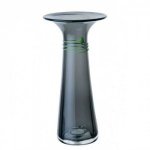 DARTINGTON CRYSTAL LITTLE BLACK DRESS SLIM BELTED VASE WITH LIME GREEN TRAIL