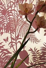 Shadow Floral Borderline Orchid Maze Wallpaper