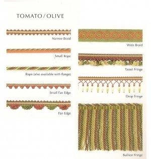 COLEFAX AND FOWLER PAVILION TRIMMINGS TOMATO OLIVE
