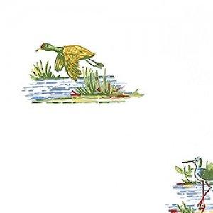Thibaut Boat House Wading Birds Wallpaper