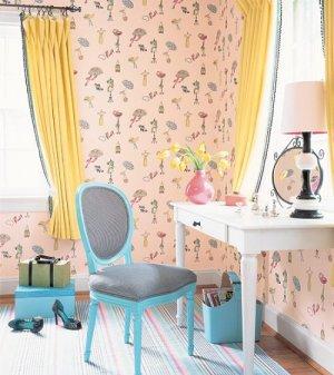 Thibaut Sweet Life Window Shopping Wallpaper