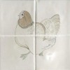 Design: Brown Hen,  Design 4 Panel: 4 Panel Tile Design