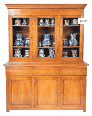 LOUIS PHILIPPE GLAZED BUFFET DRESSER 3DR