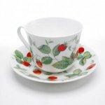 ROY KIRKHAM BONE CHINA | ALPINE STRAWBERRY CHATSWORTH LARGE CUP & SAUCER