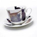 ROY KIRKHAM BONE CHINA | CATS GALORE CHATSWORTH CUP & SAUCER