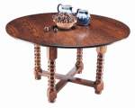 BOBBIN CROSS STRETCHER ROUND DINING TABLE