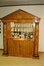 NEO-CLASSICAL COLUMN DRINKS CABINET/BOOKSHELF